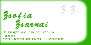 zsofia zsarnai business card